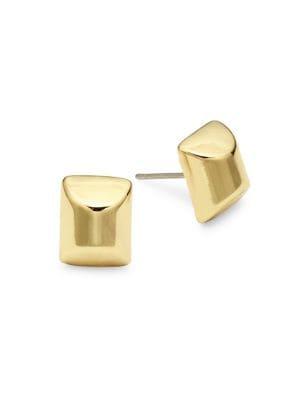 Shade Goldtone Square Stud Earrings