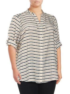 Calvin Klein Plus Striped Blouse