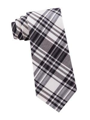 Calvin Klein Open Plaid-print Tie