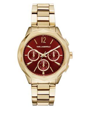 Karl Lagerfeld Paris Optik Goldtone Chrono Watch, Kl4011