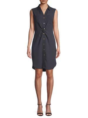 Jones New York Twisted-front Mini Shirtdress