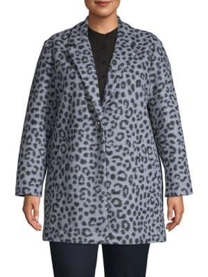 Michael Michael Kors Plus Cheetah Printed Button Jacket