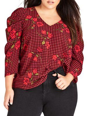 City Chic Plus Chelsea Check Top