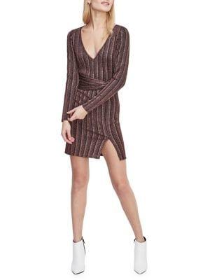 Miss Selfridge Striped V-neck Bodycon Dress
