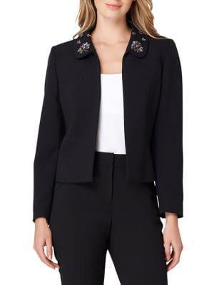 Tahari Arthur S. Levine Petite Open Front Embellished Jacket