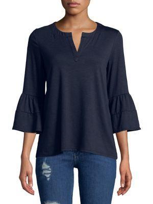 Jones New York Three-quarter Bell-sleeve Top