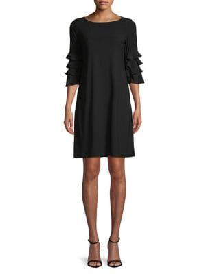 Gabby Skye Ruffle-tiered Sleeve Dress