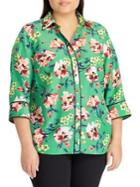 Lauren Ralph Lauren Plus Floral Crepe Shirt