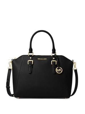 Michael Michael Kors Large Ciara Leather Top Zip Satchel