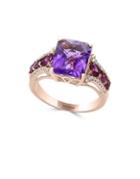Effy Diamond, Amethyst And 14k Rose Gold Ring