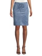 Jones New York Faux-suede Drawstring Pencil Skirt