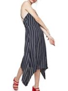 Miss Selfridge Striped Hanky Hem Dress