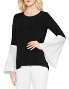 Vince Camuto Mix Media Bell Sleeve Top