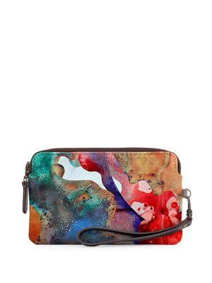 Vida Terrain Leather Statement Clutch