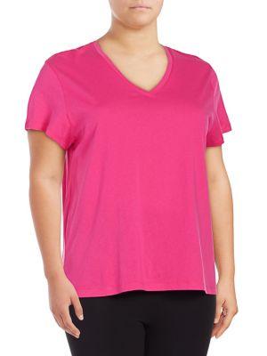 Hue Plus Solid V-neck Tee