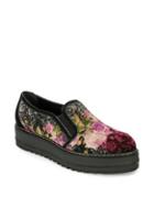 Summit By White Mountain Belton Si0487 Floral Velvet Platform Loafers