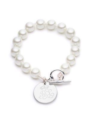 Lauren Ralph Lauren Faux Pearl And Crystal Bracelet
