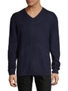 Black Brown V-neck Wool-blend Sweater