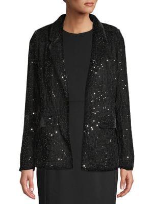Miss Selfridge Sequin Velvet Blazer