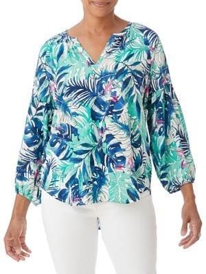 Olsen Tropical Dream Printed Blouse
