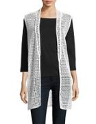 Joan Vass Open-front Cutout Vest