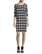 Vince Camuto Houndstooth Crepe Dress