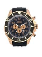 Kyboe Empire Collection Chrono Rose Goldtone Silicone Strap Watch