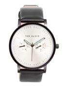 Ted Baker London Day And Date Display Leather Band Watch