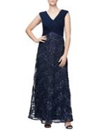 Alex Evenings Plus Embellished Long A-line Dress