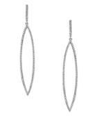 Effy Diamond And 14k White Gold Drop Earrings