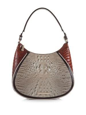 Brahmin Textured Logo Hobo Bag
