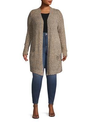 Rafaella Plus Textured Open-front Cardigan