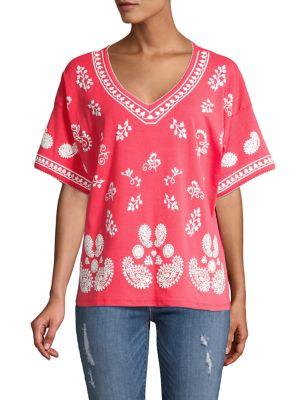 Rafaella Embroidered Stretch Top