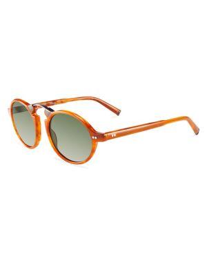John Varvatos 50mm Curved Bar Round Sunglasses