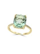 Effy Diamond, Green Amethyst And 14k Yellow Gold Ring