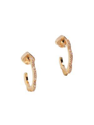 Kate Spade New York Slender Scallops Mini Pave Hoops