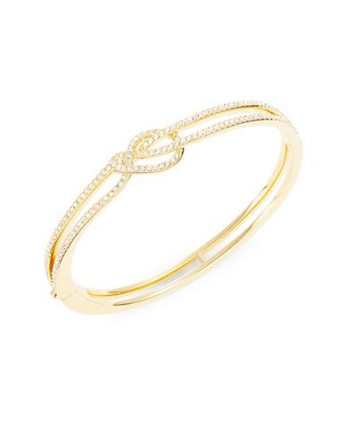 Nadri Goldtone Crystal Pave Knotted Bangle Bracelet