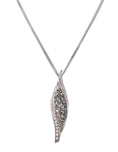 Lord & Taylor Sterling Silver And Marcasite Crystal Twisted Pendant
