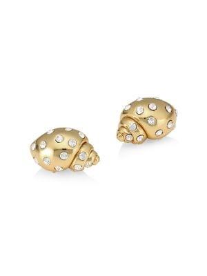Kate Spade New York Under The Sea Goldplated And Pave Crystal Shell Studs