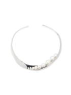 Carolee Michelle White Faux Pearl Open Collar Necklace