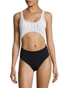 Design Lab Lord & Taylor Sporty One-piece Swimsuit