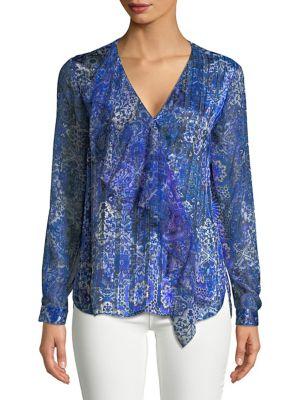 Elie Tahari Zona Mosaic Silk Blouse
