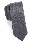 Black Brown Silk Floral Tie