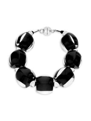Gold And Honey Rhodium-plated & Lucite Beaded Bracelet