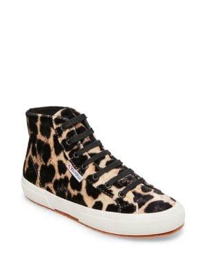 Superga Leopard-dot Velvet Sneakers