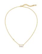 Cole Haan 1/25 Park Avenue Fashion Rectangle Mother Of Pearl Goldtone Necklace