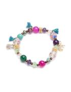 Lonna & Lilly Turquoise And Agate Beaded Stretch Bracelet