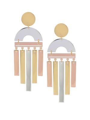 Bcbgeneration Heavy Metal Tri-tone Chandelier Earrings