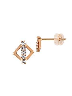 Sonatina 18k Rose Gold & Diamond Stud Earrings