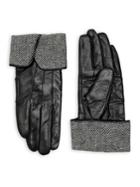 Surell Chevron Leather Gloves